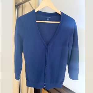 Tommy Hilfiger blue cardigan sweater